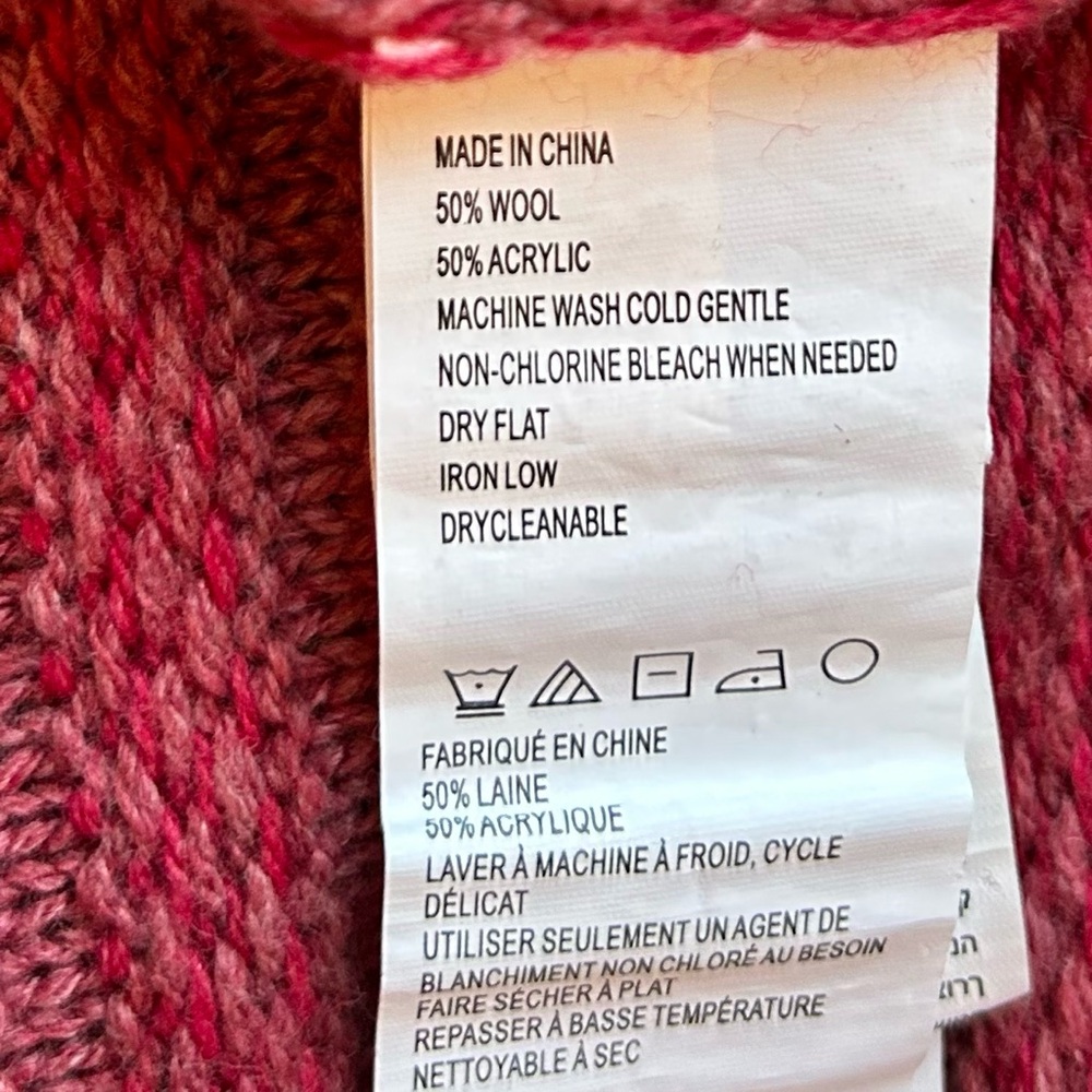 Prana Phono Mauve Cropped Boat Neck Wool Blend Sweater - Size L - Picture 7 of 7